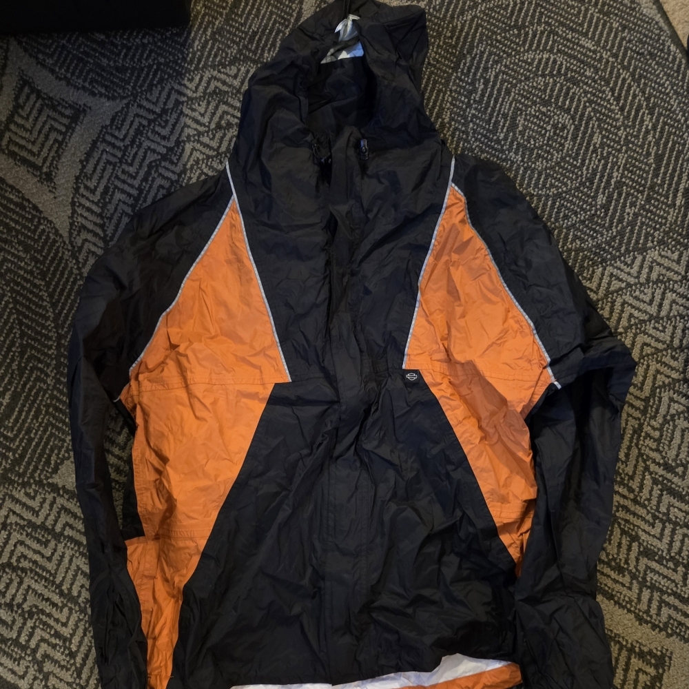 Harley-Davidson Rain Jacket  Black Orange L